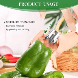 Waaqkid 3 PCS Red Bell Pepper Corer, Multifunctional Fruit and Vegetable Core Remover
