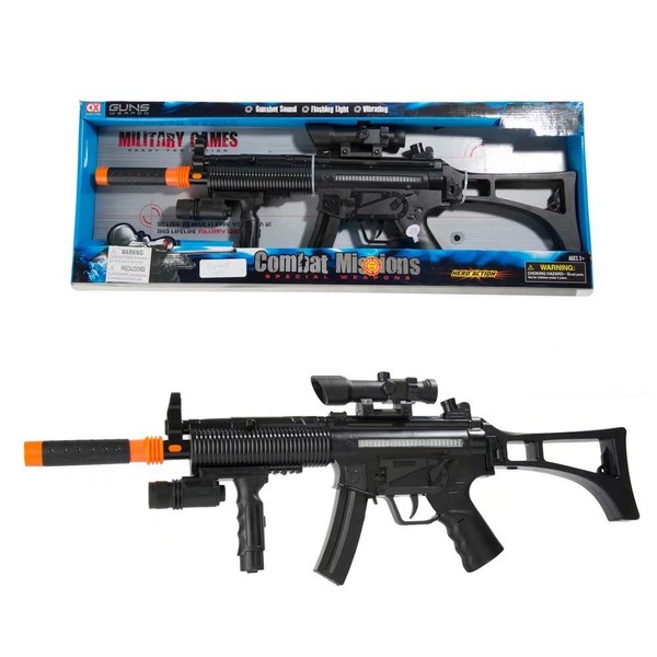 Kids SMG Toy Machine Gun Rifle with Dazzling Lights Sound