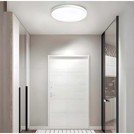 THE BATH PLUS TB+ LED Ceiling Light Fixture 6000K Cool White Round Flush Mount Ceiling Light White 25cm