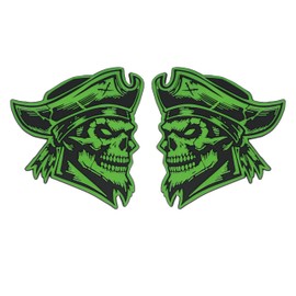 Emblema de pirata, calcomanía 3D personalizada para coche, resistente a la intemperie, guardabarros para el maletero exterior, para coche, camión, SUV, juego de 2 (verde)
