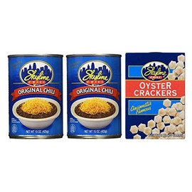 Skyline Chili Bundle (2) Cans of Original Chili 15 Ounce and (1) Box of Oyster Crackers 6 Ounce