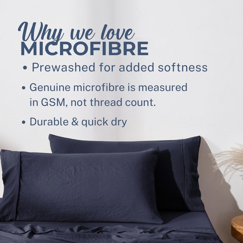 Dreamaker Superfine Washed Microfiber King Pillowcase Super Soft Microfibre All