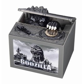 Godzilla Bank Monochrome Ver Money Box (BGM Voice Ringing Shine)