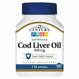 Cod Liver Oil 400 mg 110 Softgels By 21st Century