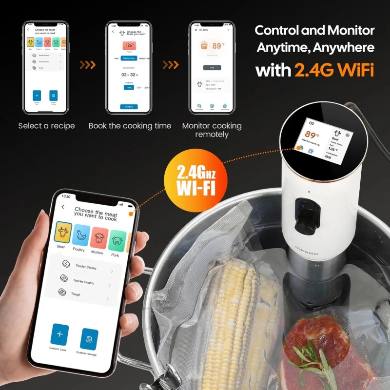 Read WiFi Sous Vide Cooker ISV-101W, INKBIRD 1000 Watts Thermal