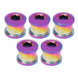5Pcs 6.5mm Bike Single Chainring Screw Titanium Alloy Rust Protection Cycling Chainring Wheel Bolts for Small Wheel Bike Colorful