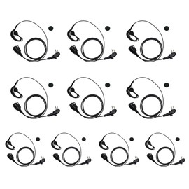 BVMAG G Shape Earpiece Headset Ear Piece with PTT Mic Compatible with HYT Hytera BD502 BD502i PD502 PD562 TC-508 TC-580 Walkie Talkie Radio 10Pack