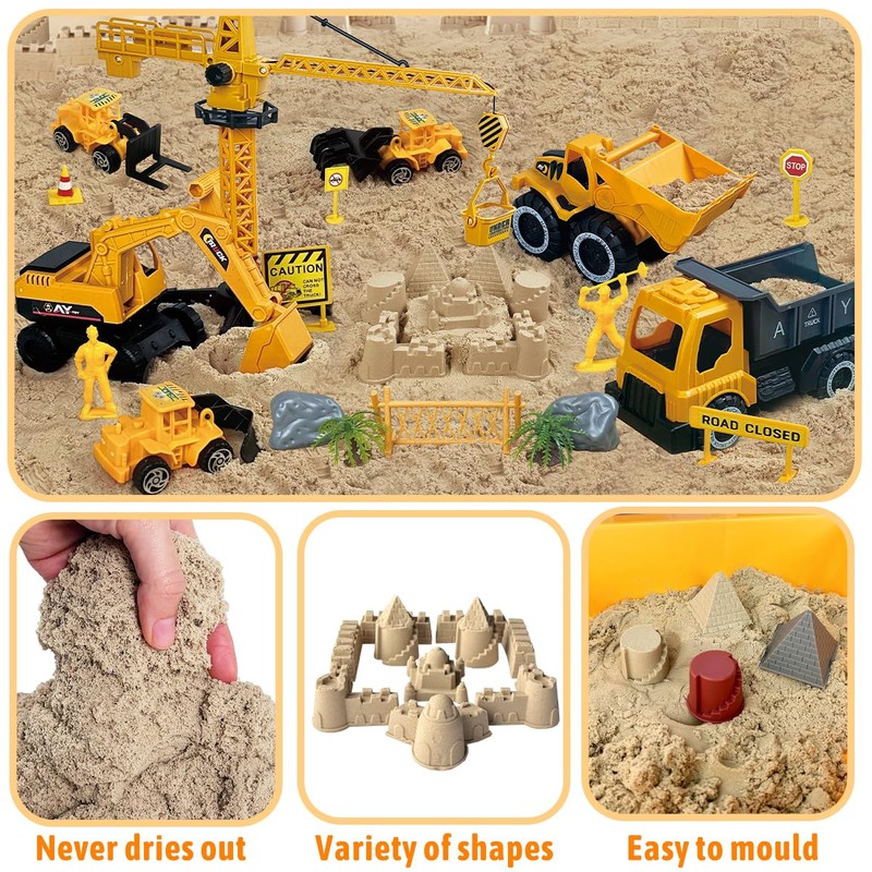 BEIREG Construction Sensory Sand Kit - 42 PCS Building Set