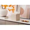 Ukwell Square Tissue Box Cover Linen-Textured Faux Leather Tissue Holder