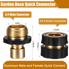 Pelopy 18 Set 3/4 Inch Garden Hose Quick Connector Garden Water Hose Quick Connector Fittings Female Male of No Leak Quick Release Hose Connector