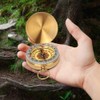 BOROCO Outdoor Compass, Golden Copper Pocket Compass, Luminous Mini Compass,