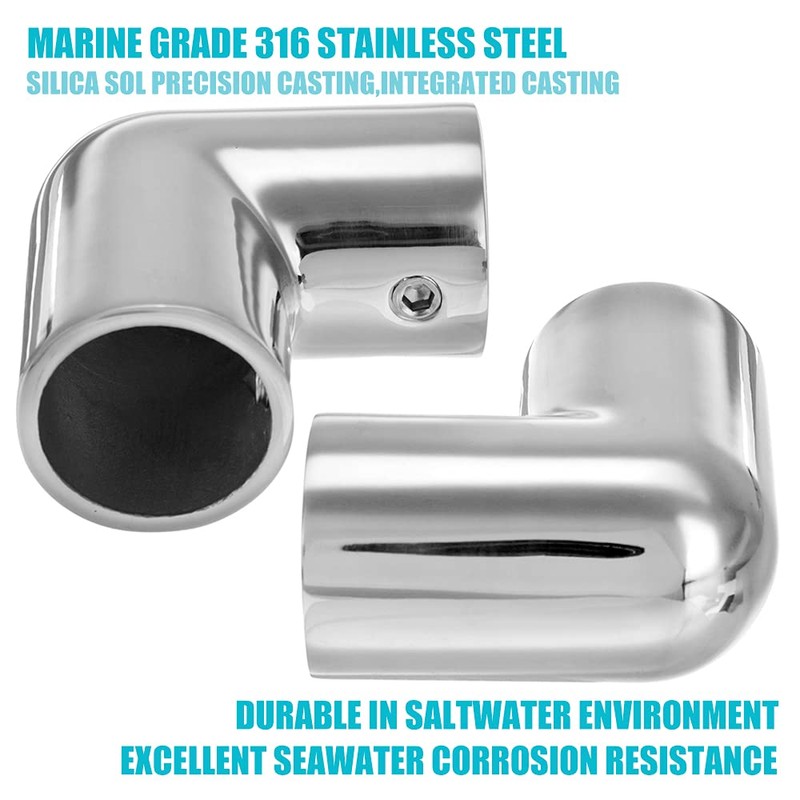 Handrail 2-Way Pipe Fitting Elbow,AICWIOO 90 Degree Pipe Connector 316