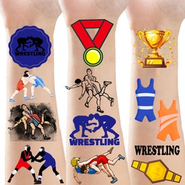 ATSMOICY 200 Pieces Wrestling Temporary Tattoos Stickers - Wrestling Match Themed Birthday Grapple game Baby Party Favors Decorations Goodie Bag Tattoo