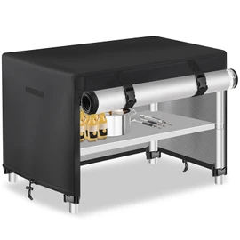 Outdoor Prep Table Cover with Split Zipper - Waterproof Stainless Steel Metal Cover - 46"L x 24"W x 32"H
