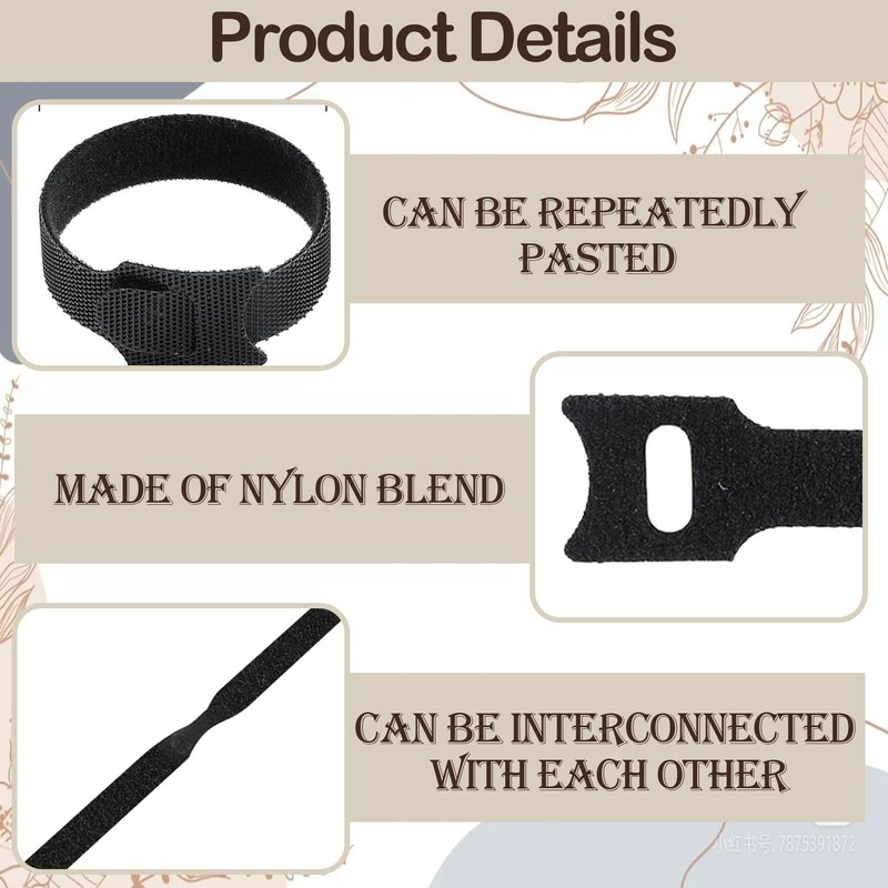 60PCS Reusable Cable Tidy Straps Cable Management 6 * 1.2"