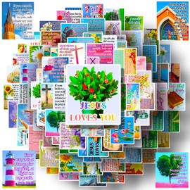 Jesus Bible Verse Stickers, Christian Scripture Stickers, 85PCS Inspiring Religious Faith Sticker Gifts for Kids Teens Adults