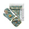 Sicilian Kitchen Set, Oven Glove, Pot Holder and Tea Towel