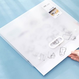 Delhi Deli 4-section 8-section drawing paper art bag A3 drawing drawing file storage organization file bag transparent white / 델리 4절 8절 도화지 미술 가방 A3 그림 도면 화일 보관 정리 파일백 투명화이트