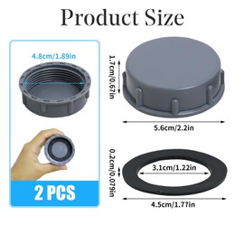 2 Pack Kitchen Sink Waste Pipe Blanking Cap 45mm for Washing Machine Plumbing Fittings Cap Female Thread Appliance Trap Blanking Cap & Washer Stop Ends for Sealing Joints & Pipes End
