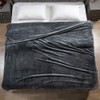 GonZalo GraCia. Fleece Blanket Reversible Dark Grey Throw For Sofa