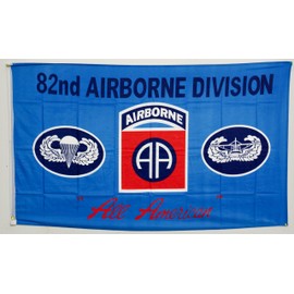 3x5 U.S 82nd Airborne Division All American US Flag Super Polyester Nylon Flag 3'x5' House Banner 90cm x 150cm Grommets Double Stitched Premium Quality Indoor Outdoor Pole Pennant (New)