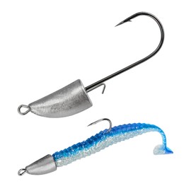 THKFISH Weedless Swimbait Jig Heads for Bass Fishing, Weighted Texas Rig Hook Fishing Hooks Saltwater Freshwater 1/8 oz, 1/6 oz, 1/4 oz, 3/8 oz, 1/2 oz,3/4 oz