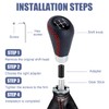 ZynoMUCH Car Gear Shift Knob 5 Speed, Universal Leather Gear