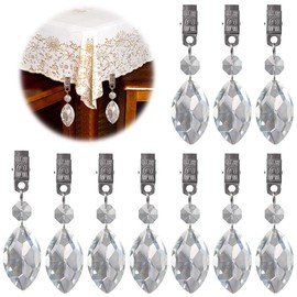 Keadic 10 x Professional Tablecloth Weights Crystal Teardrop Prisms Pendants Perfect for Decorative Purposes