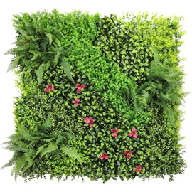 ECOOPTS 40"x40" Faux Ivy Privacy Fence Screen Artificial Boxwood Panels Topiary Hedge Plants for Indoor Outdoor Decoration, 9 Mixed Leave, 1 Pack
