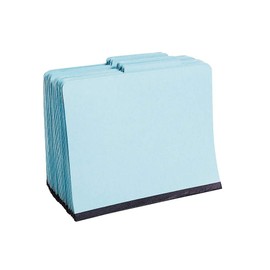 Staples Colored Pressboard Classification Folders, Letter, 3 Partitions, Light Blue, 20/Pack