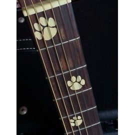 Inlaystickers Fingerboard Position Marker for Guitar & Bass - Animal Foot Prints - Wood Grain
