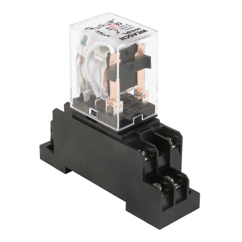Weasch 2Pcs Electromagnetic Power Relay, HH52PL, AC 24V Coil, DPDT
