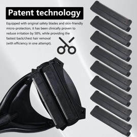 Xspeedonline Back Hair Shaver Blades - 8 Cartridges Replacement for Shavers, Multi-Directional Shaving