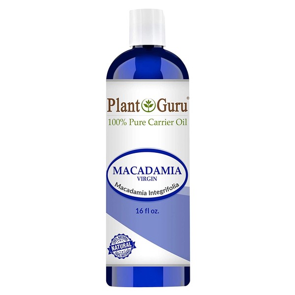 Macadamia Nut Oil 16 oz Virgin Unrefined Cold Pressed 100% Pure Natural - Skin, Body And Face. DIY Soap, Creams and Lip Balm Making