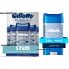 Gillette 5 PACK Gillette Clear Gel Men's Antiperspirant & Deodorant,