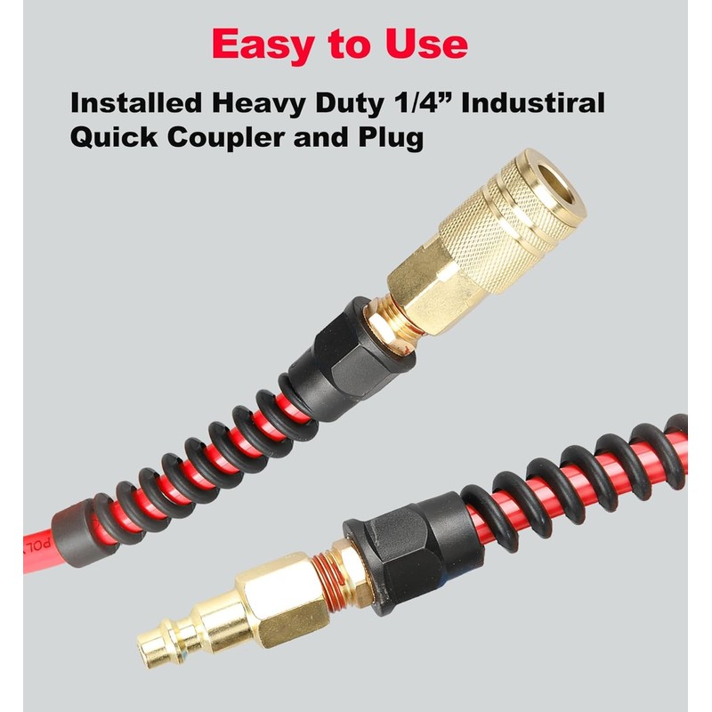 Keepro Hybrid Air Hose, Flexible Air Compressor Hose 3/8 Inch
