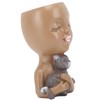 Funny Face Planter Pot Girl Head Planter Innovative Decorate Resin