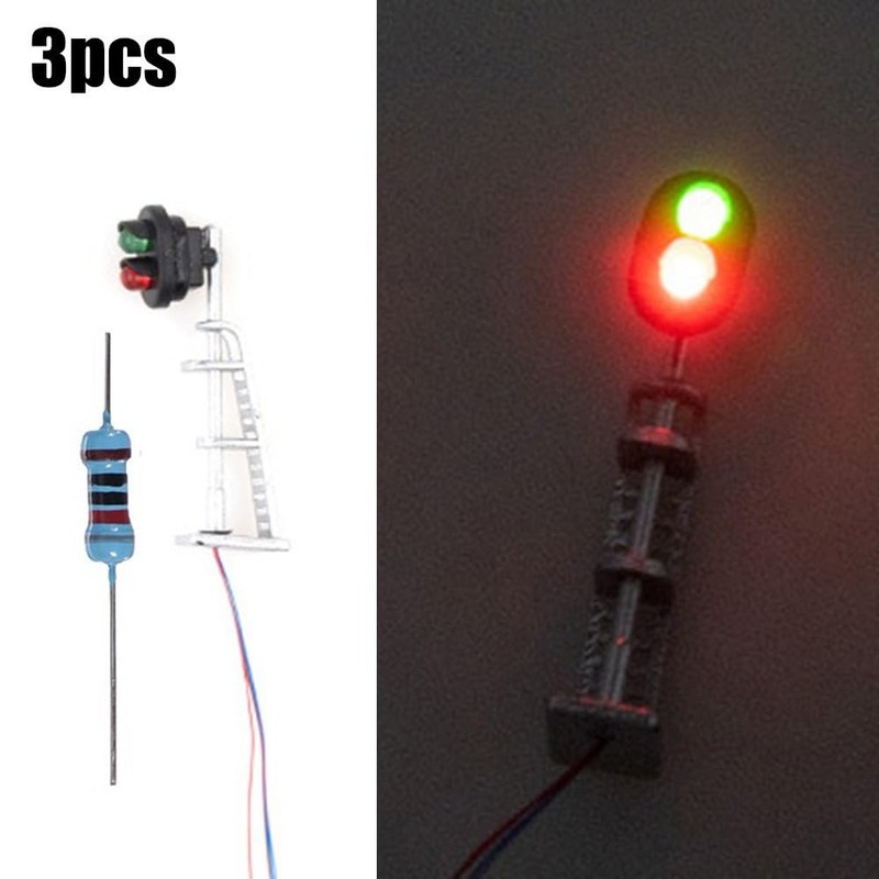 3 Pieces Model Railway N Scale 1:87 Track Signals 2