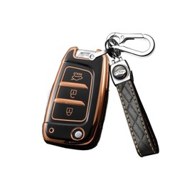 ontto Car Key Case Suitable for Hyundai Elantra Solaris I30 I30n I35 I40 Tucson Kona Genesis Accent Santa Fe 2017-2020 Remote Control Cover Key Fob TPU Protective Case Key Case-G Black