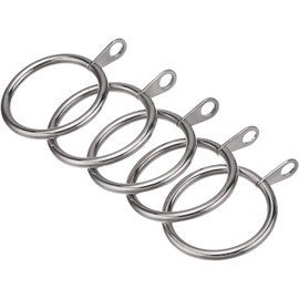 iPEAK 36 Pieces Curtain Rings 38mm Internal Diameter Metal Curtains Large Rings Hanging Hooks For Curtain Rods Pole (Silver)