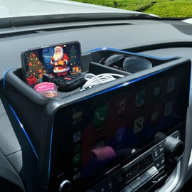 TOPINSTALL 2026 Custom Fit Dash Tray Compatible with 2024-2026 Toyota Grand Highlander Accessories, Center Console Screen Dashboard Organizer Phone Sunglasses Holder