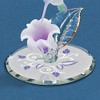 Glass Baron ~ Hummingbird with White and Lavender Flower