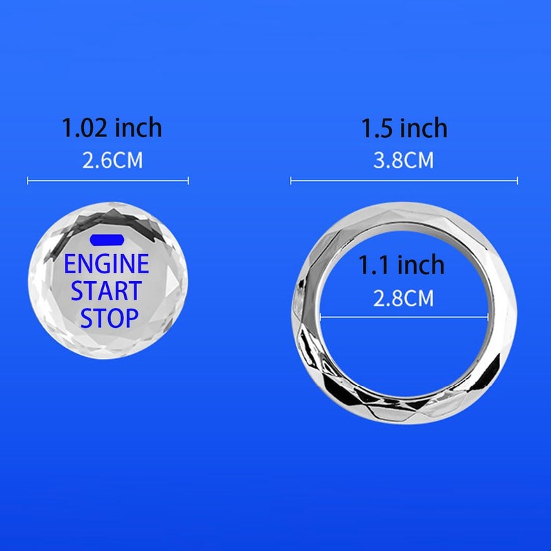 Car Engine Ignition Start/Stop Button Cover,Car Ignition Button Decorative Ring