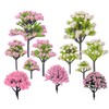 Woohome 50 PCS Miniature Trees Mixed Model Trees Pink Accessories