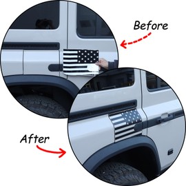 Hudiriy Carbon Fiber Car Fuel Tank Sticker Decoration Compatible with Ineos Grenadier 2020-2024 Exterior Fuel Tank Gas Cap Frame 3D Sticker Decal Decoration Exterior Accessories(Style A)