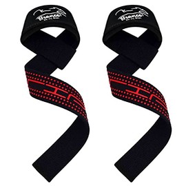 Weight Lifting Straps Fitness Padded Cotton Wrist Support Gel Advanced Grips Dumbbell Bar Wraps Heavy Duty Gym Bodybuilding Straps Power Deadlift Barbells Non Slip Exercise (Black)