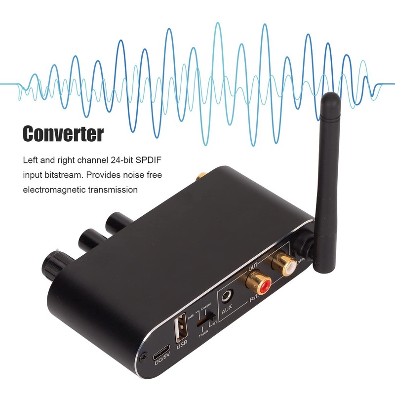 Sanpyl Convertidor BT Digital a Analógico, 2 Dispositivos Conectados, Convertidor