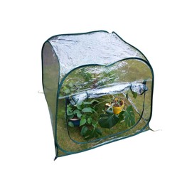 Zenport 4’x4’ Portable Pop-Up Greenhouse Large Indoor Outdoor Gardening Grow House with Zippered Roll-Up Window