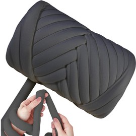 Maxee Thick Wool Yarn 500 g, Chunky XXL Wool for Hand Knitting, Tube Yarn, Arm Knitting, Knitting Wool, Bulky Textile Yarn for Crocheting Baskets, Blankets, Cushions, Backpacks, Pet Baskets, Dark Grey