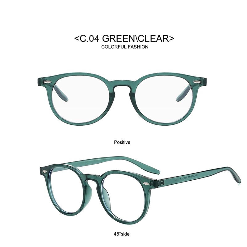Long Keeper Blue Light Filter Glasses Women Men Retro Round